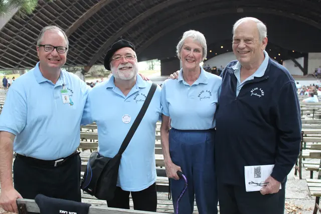 Das Führungsteam im Blue Lake Fine Arts Camp: v. l. Bill McFarlin, Manfred-Andreas Lipp, Gretchen und Fritz Stensell.