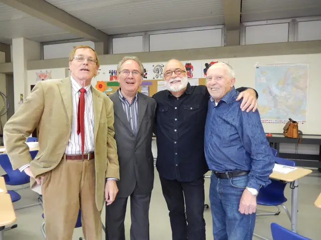 Luis Wille (Reute), Gottfried Veith (Bozen) Manfed-Andreas Lipp und Reinhold Rogg (Freiburg) v. l. als Jury beim Nordbayerischen Musikbund.