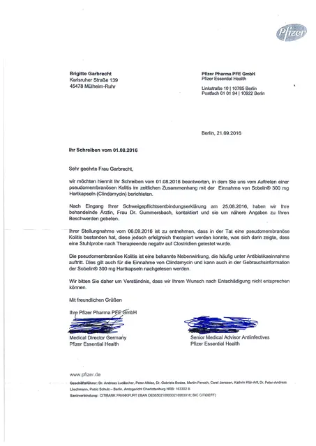 Antwort - Schreiben Pharma-Konzern vom 21.09.2026