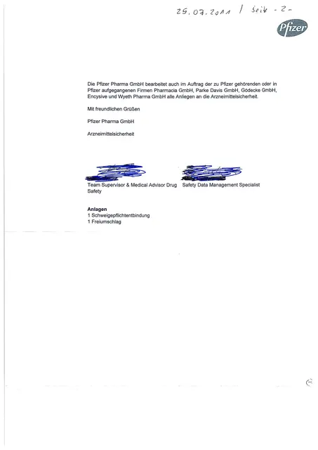 Antwort - Schreiben vom Pharma-Konzern vom 25.07.2011 - Seite -2-