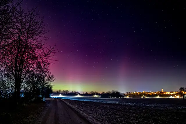 Polarlichter über Friedberg am 19.01.2026.