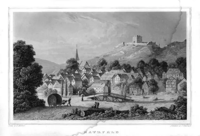 Stahlstich von Hatzfeld 
Paul Weber (Zeichner); Julius Umbach (Stahlstecher); von 1849
