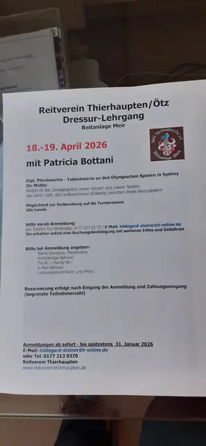 Bitte baldmöglichst anmelden!