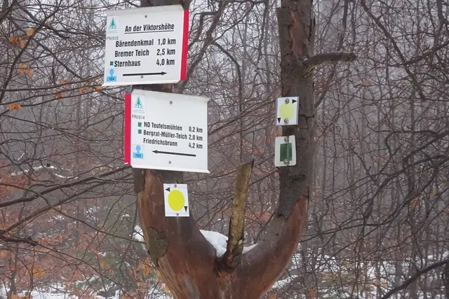 Wegweiser an der Viktorshöhe
