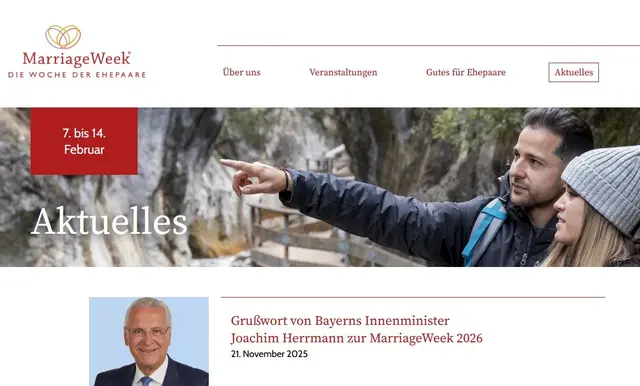 Das Grußwort von Joachim Herrmann, dem Bayerischen Staatsminister des Innern, für Sport und Integration, im Gesamt-Wortlaut: 
&gt;&gt;&gt; https://marriage-week.de/aktuelles/innenminister-herrmann-zur-marriageweek-2026/  | Foto: Archiv des Landsberger MarriageWeek-Forums