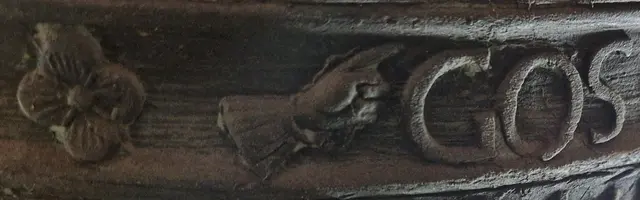 Details der Glocke in der alten Kirche Allendorf/Eder von Johann Georg &amp; Johannes Schneidewind in Frankfurt 1774 gegossen