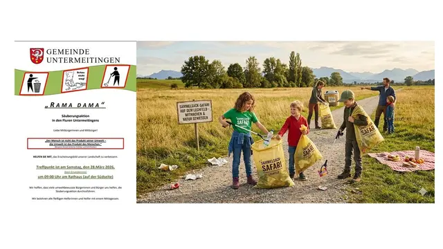 Transparenzhinweis: Ich schreibe hier rein privat und aus persönlichem Interesse. Meine Berichte erfolgen ohne jegliche Beauftragung durch Dritte. Ich erhalte für meine Beiträge weder Bezahlungen noch sonstige Vergünstigungen oder Vorteile. | Foto: (c) Flyer - Gemeinde Untermeitingen, Symbolbild by KI