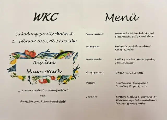 Die Menükarte "Aus dem blauen Reich". | Foto: Otto Killensberger