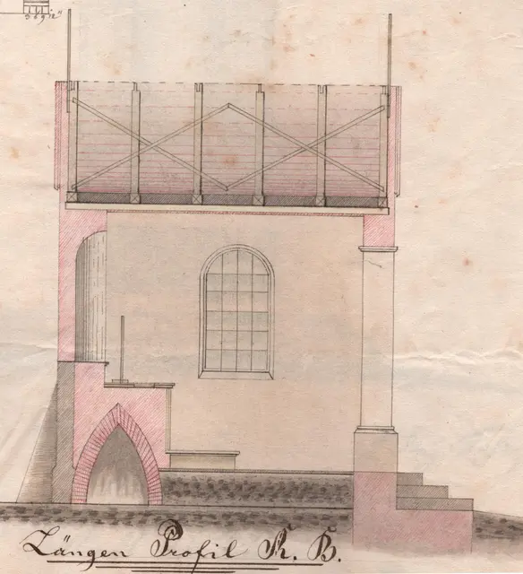 Ein Beispiel für die Schätze des Stadtarchivs Wertingen: Plan für den Neubau der St. Laurentius-Kapelle auf dem Wertinger Friedhof aus dem Jahr 1860. Die Kapelle wurde in der Nachkriegszeit bei einer Friedhofserweiterung abgerissen. | Foto: Stadtarchiv Wertingen