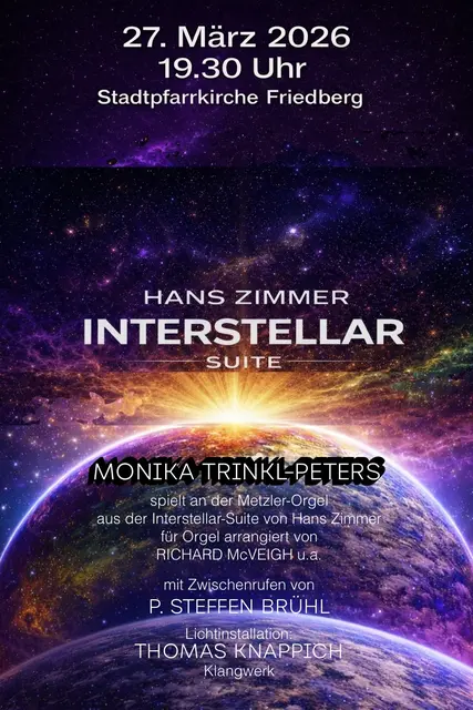 Ein ein einmaliges Erlebnis von Musik, Wort und Licht in der Stadtpfarrkirche St. Jakob mit der Interstellar-Suite von Hans Zimmer. 