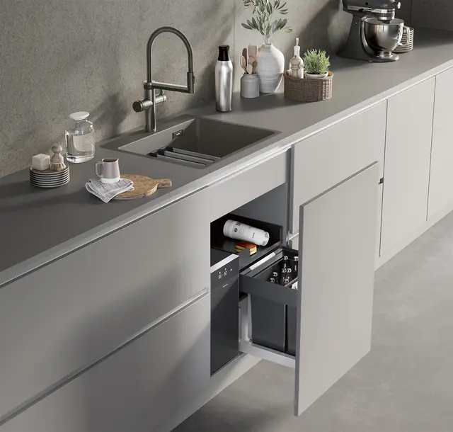Das System steht für das außergewöhnliche Zusammenspiel von Funktion, Form und Farbe, das sich in der hochwertigen Wasseraufbereitung mit modernem Wassersystem sowie dem perfekt organisierten Unterschrank widerspiegelt.  | Foto: HLC/BLANCO