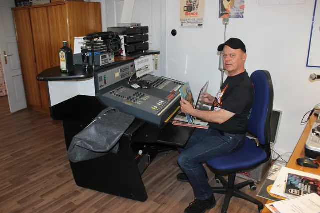 An so einem Mischpult arbeiteten früher die "Radiomacher"- Auf dem Bild Dr. Alex Hölzle am Mischpult das Radio Fantasy dem Wertinger Museum überlies. | Foto: Otto Killensberger