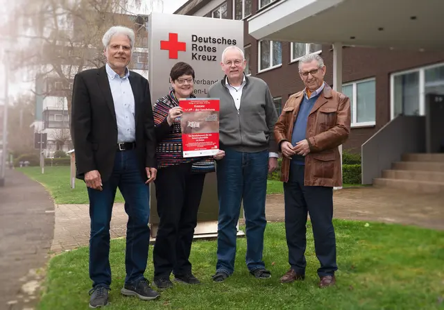 (v.li.) Prof. Dr. Hans Hermann Wickel, Prof. Dr. Dr. Bettina Pfleiderer, Prof. Dr. Joachim Gardemann, Dr. Fritz Baur | Foto: Jonas Westermeyer / DRK-Landesverband Westfalen-Lippe