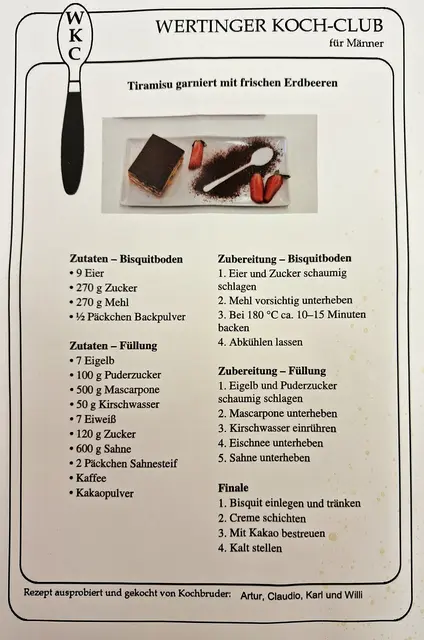 das rezeptblatt für das Tirmaisu. | Foto: Otto Killensberger