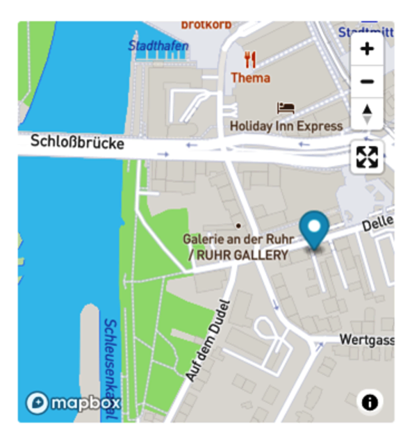 Lage der Paulikirche in der Ruhrtalstadt Mülheim am rechten Ruhrufer | Foto: Archiv KKRR Quelle mapbox