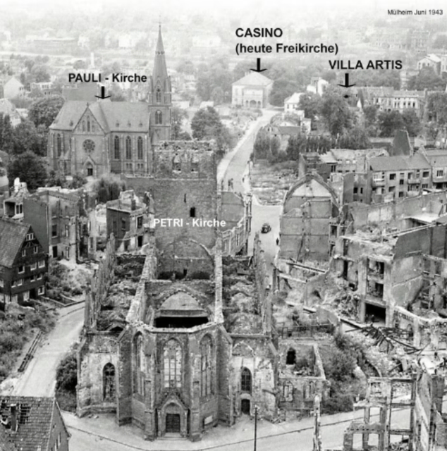 3 Mülheimer Kirchen (hier ein Foto nach dem Bombenangriff auf die Ruhrtalstadt im Juni 1943) | Foto: Archiv KKRR