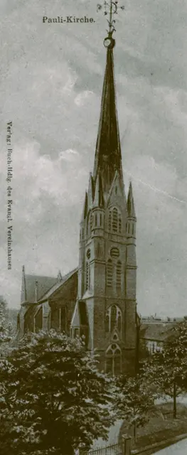 Alte Postkarte mit der Pauli-Kirche in der Kernstadt Mülheim an der Ruhr | Foto: Archiv KKRR