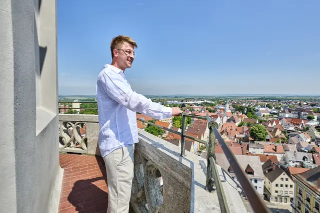 Donautal-Alb-Tour: Lauingen - Aussicht vom Schimmelturm | Foto: TVABS, F. Trykowski