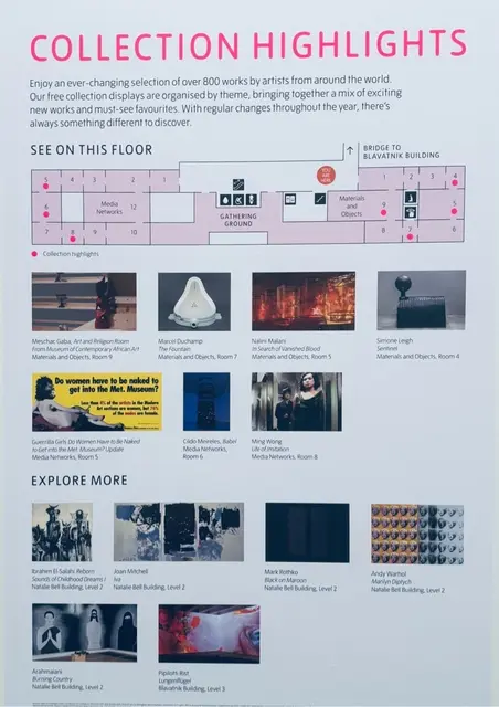 Wegweise durch die Besonderheiten in der aktuellen Schau in der TATE MODERN, London mit über 800 Exponaten | Foto: Peter Lindlar KKRR