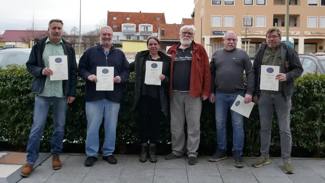 vl. Markus Kring, Wolfgang Wildermann, Angela Leinsle, Horst Wüst, Robert Fabo, Jochen Leinsle | Foto: Andreas Wedding