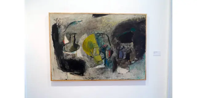 Titel: Gelb im Mittelfeld  von Malerin Irmgart Wessel-Zumloh
Bild aus Artikel: „Malerei Ausstellung. Irmgart Wessel-Zumloh und Wilhelm Wessel – Ölbilder – neue Ausstellung im Kunstverein Villa Wessel in Iserlohn.“ in Myheimat.