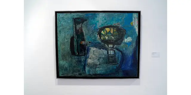 Titel: Auf blauem Grund  von Malerin Irmgart Wessel-Zumloh
Bild aus Artikel: „Malerei Ausstellung. Irmgart Wessel-Zumloh und Wilhelm Wessel – Ölbilder – neue Ausstellung im Kunstverein Villa Wessel in Iserlohn.“ in Myheimat.