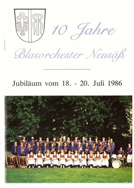 Cover der Festschrift zum 10-jährigen Jubiläum 1986 | Foto: Stadtkapelle Neusäß e.V.