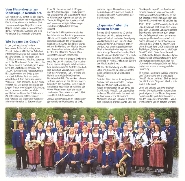 Jahresrückblick zum 30-jährigen Jubiläum 2006 | Foto: Stadtkapelle Neusäß e.V.