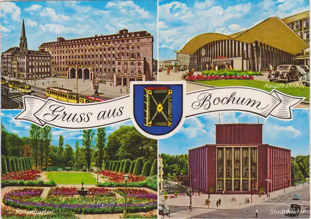 Postkarte der sechziger Jahre, Gruss aus 463 Bochum. | Foto: Volkmar Brockhaus