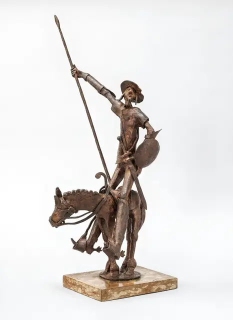Don Quijote, schmiedeeiserne Arbeit von Erich Nüchter.