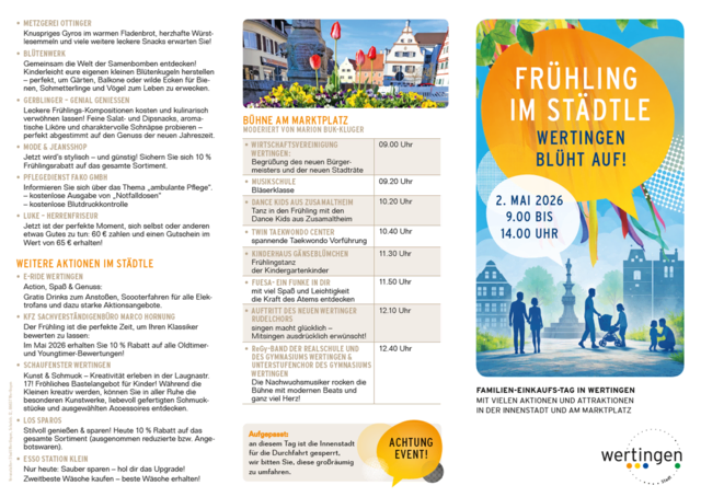 Flyer "Frühling im Städtle – Wertingen blüht auf!" | Foto: Stadt Wertingen