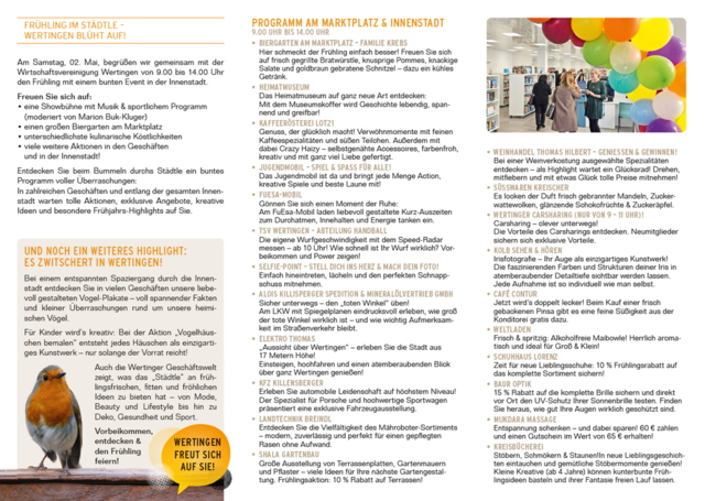 Flyer "Frühling im Städtle – Wertingen blüht auf!" | Foto: Stadt Wertingen