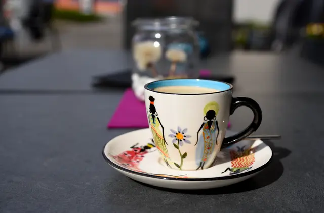 Kaffeepause im Café Fair.