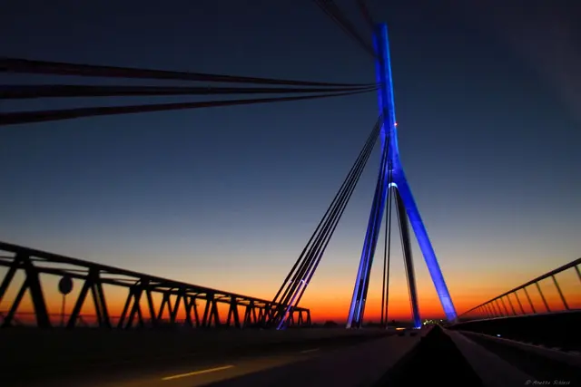 Beide Brücken bei Sonnenuntergang