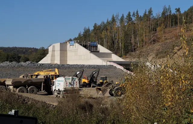Baustelle Hochwasserrückhaltebecken im  Oktober 2018