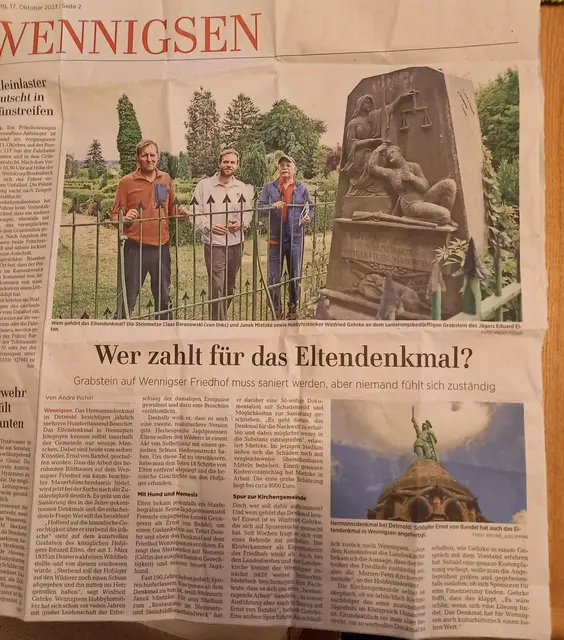 Eltendenkmal Friedhof Wennigsen  | Foto: Winfried Gehrke