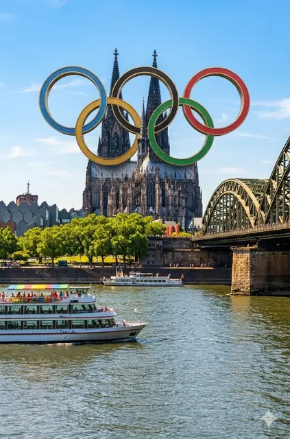 Wird Köln irgendwann Olympia Stadt?  | Foto: Foto: Elisabeth van Langen / Olympische Ringe KI generiert