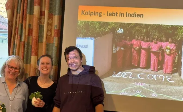 Beim Eine-Welt-Dinner der KF Wiggensbach wurde auch über die Projektreise einer Kolping-Delegation zu den unterstützen Projekten von Kolping Indien berichtet.