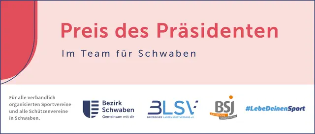 Martin Sailer, Bezirkstagspräsident, vergibt den „Preis des Präsidenten“ 2026 in der Kategorie „Sport und außergewöhnliche Jugendarbeit im Verein“.