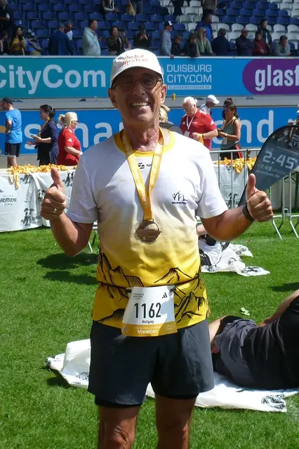 Wolfgang wurde Zweiter in der M65 beim Marathon