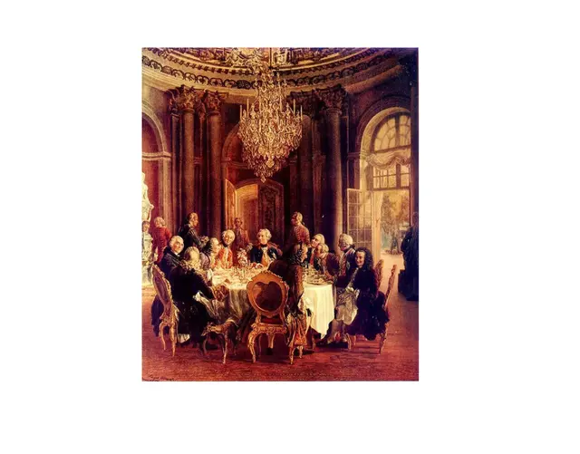 Die Tafelrunde von Adolph Friedrich Erdmann von Menzel (1850)  | Foto: gemeinfrei; hochgeladen von File Upload Bot (Magnus Manske), ursprünglicher Uploader: Mlorasch auf de.wikipedia