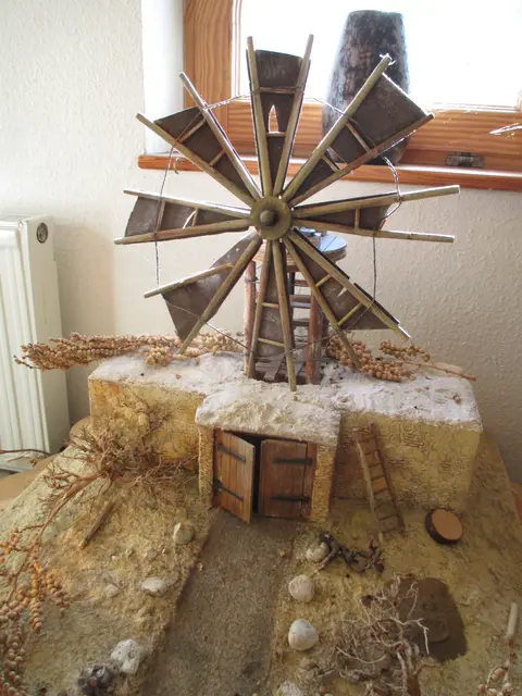 

Modell einer persischen Kornwindmühle in Abarsch/Neyschabur