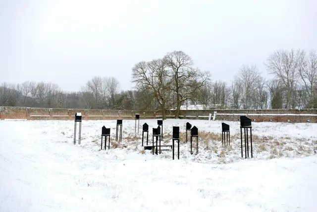 Installation von Dini Thomsen, Dominikaner Bongert, Kalkar, Kreis Kleve. Am 23. Januar 2019