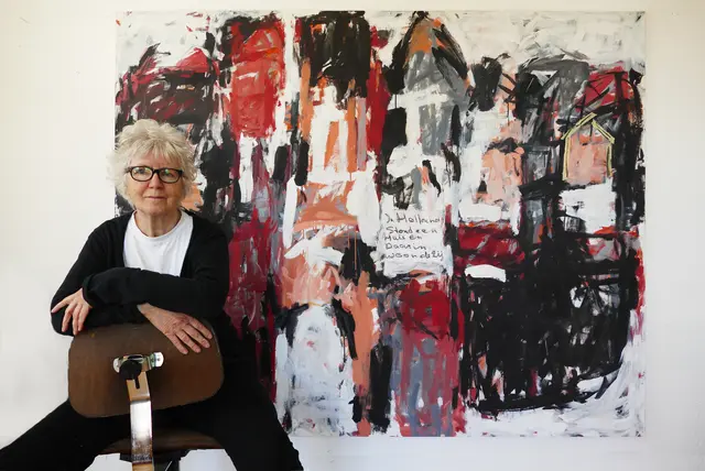 Dini Thomsen, am 4. Mai 2018 in ihrem Atelier in Huisberden, Kreis Kleve