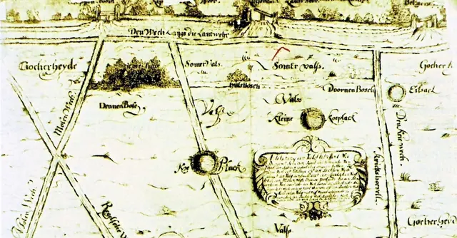 Abb. 1:  Kartenausschnitt aus Urkataster Gocher Heide 1733  | Foto: GvMeegen