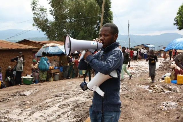 Sensibilisierungskampagne. LandsAid Ebola-Projekt in Süd-Kivu 2019 | Foto: LandsAid/CHAHI
