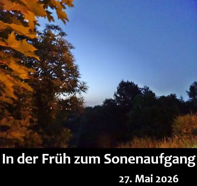 Ein Fehler unterlaufen &gt; In der Früh zum Sonnenaufgang &gt; jetzt ist es richtig !