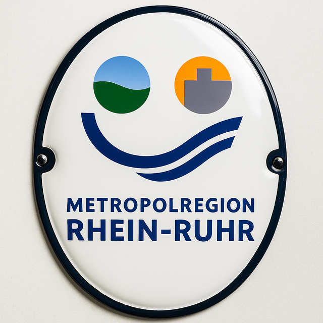 Signet / Logo der METROPOLREGION RHEIN-RUHR auf Emaille