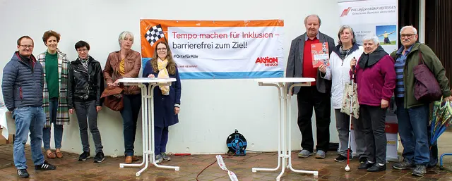 Auf dem Meitinger Wochenmarkt findet eine Aktion zum Thema Inklusion statt, bei der mehrere Einrichtungen sich der Öffentlichkeit präsentieren. | Foto: Peter Heider