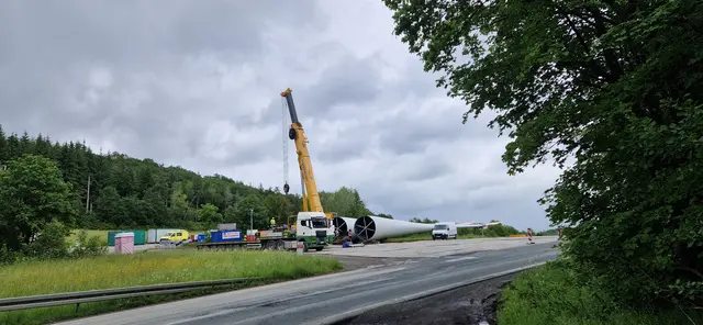 der zweite Umschlagplatz für Windräder auf der Höhe zu Eifa
